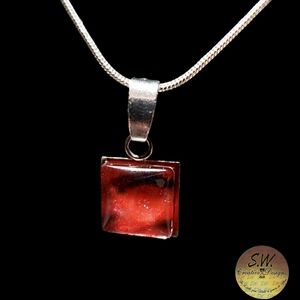 I Love You True Necklace, Color Ruby Red